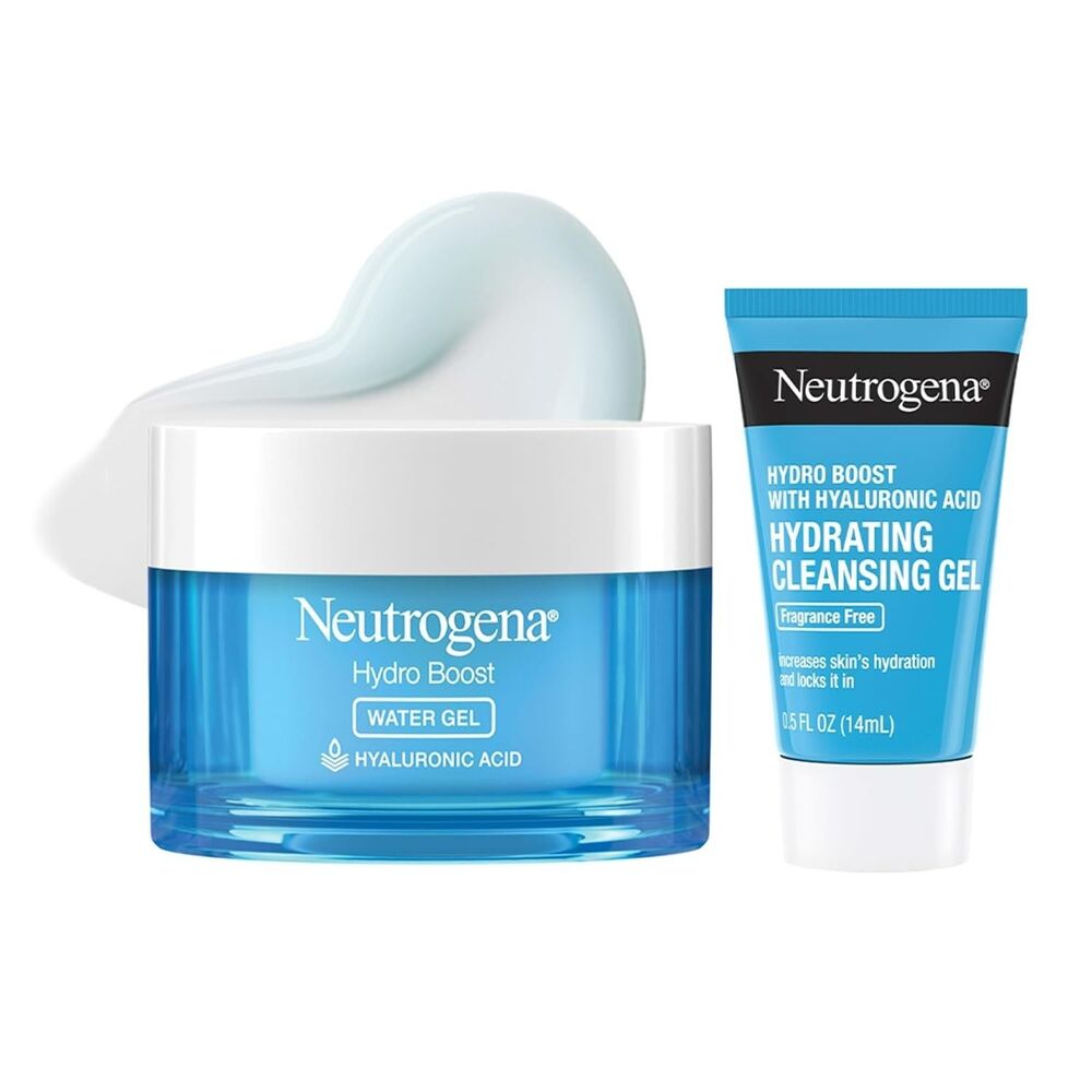 2-Pack Neutrogena Hydro Boost Water Gel + Facial Cleanser 1.7oz+0.5oz Hyaluronic